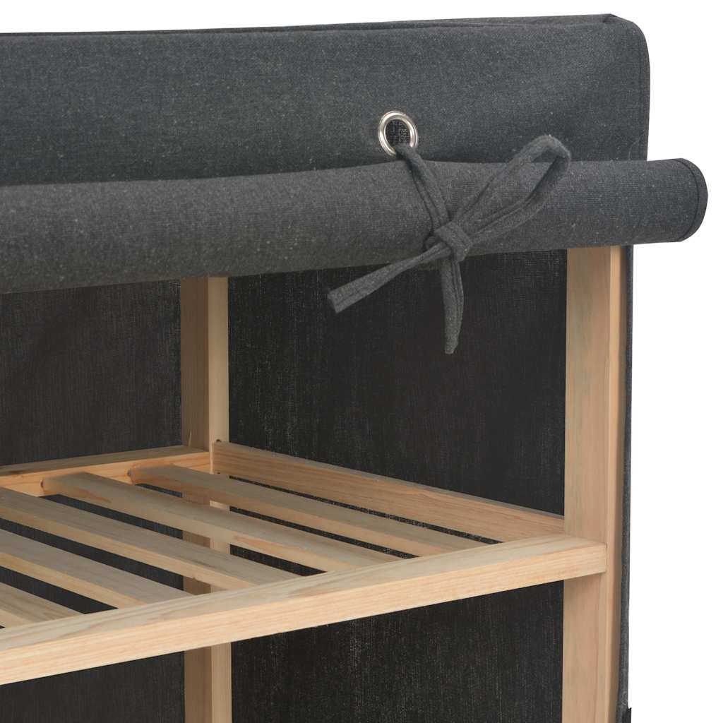 vidaXL Wardrobe | Grey | Fabric and solid fir wood | 135 cm x 40 cm x 170 cm