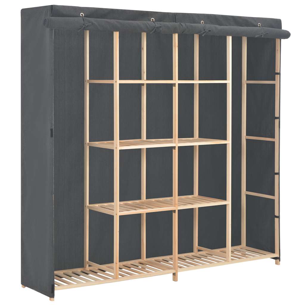 vidaXL Wardrobe | Grey | Cotton | 173 cm x 40 cm x 170 cm | Wardrobe