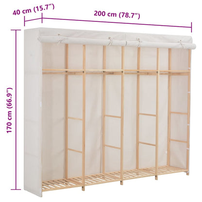 vidaXL Wardrobe White 200x40x170 cm Fabric
