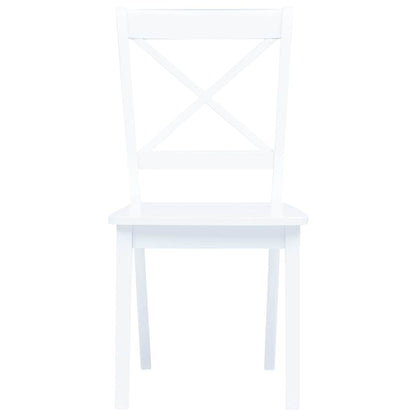 vidaXL Dining Chairs 2 pcs White Solid Rubber Wood