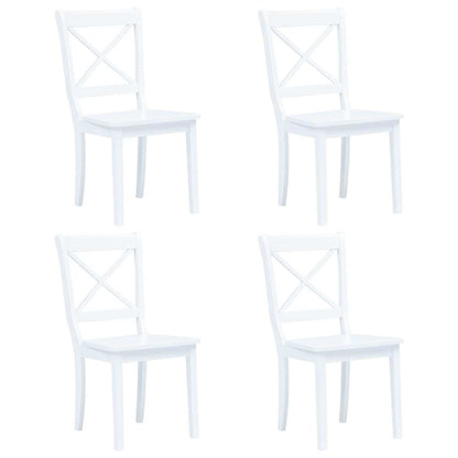 vidaXL Dining Chairs 4 pcs White Solid Rubber Wood