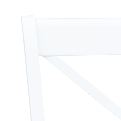 vidaXL Dining Chairs 4 pcs White Solid Rubber Wood