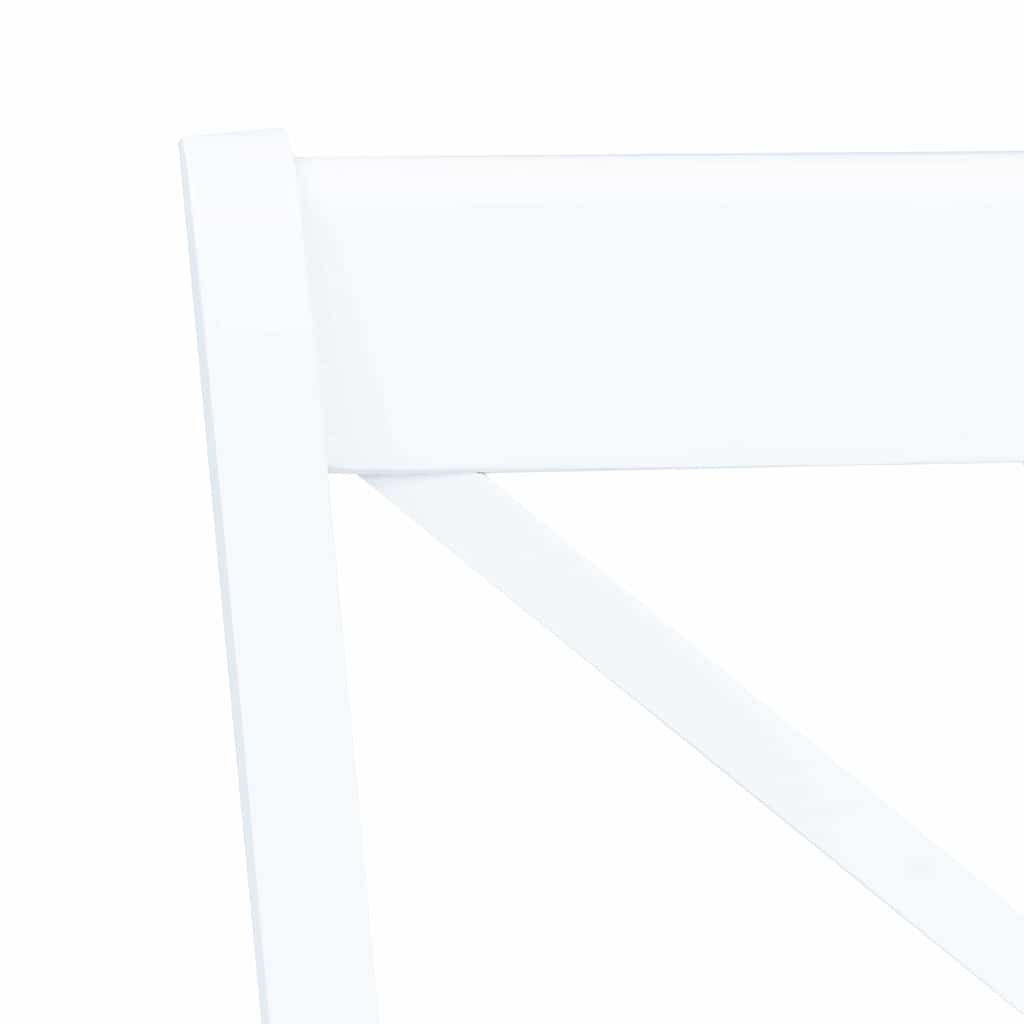 vidaXL Dining Chairs 4 pcs White Solid Rubber Wood