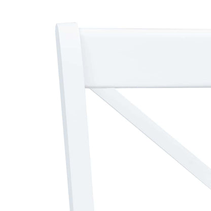 vidaXL Dining Chairs 4 pcs White and Natural Solid Rubber Wood