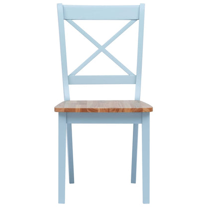 vidaXL Dining Chairs 2 pcs Grey and Light Wood Solid Rubber Wood
