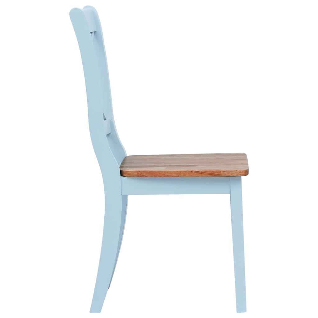 vidaXL Dining Chairs 2 pcs Grey and Light Wood Solid Rubber Wood