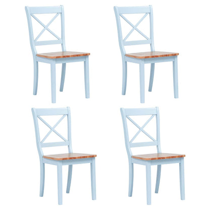 vidaXL Dining Chairs 4 pcs Grey and Natural Solid Rubber Wood