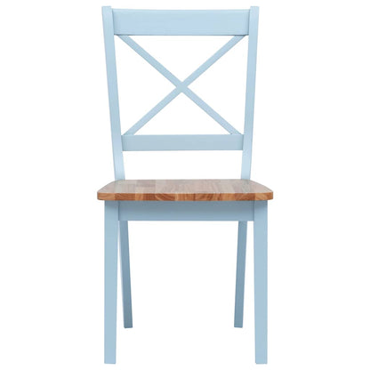 vidaXL Dining Chairs 4 pcs Grey and Natural Solid Rubber Wood