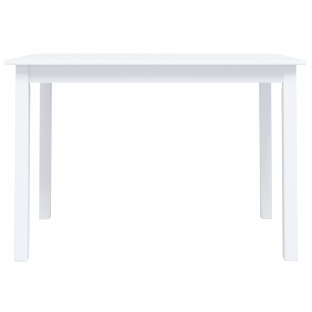 vidaXL Dining Table White 114x71x75 cm Solid Rubber Wood