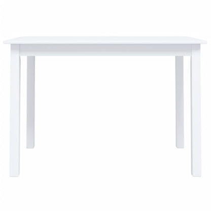 vidaXL Dining Table White 114x71x75 cm Solid Rubber Wood