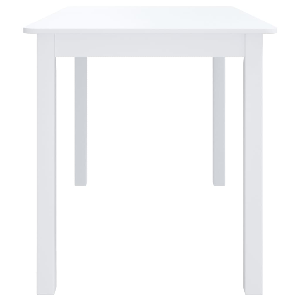 vidaXL Dining Table White 114x71x75 cm Solid Rubber Wood