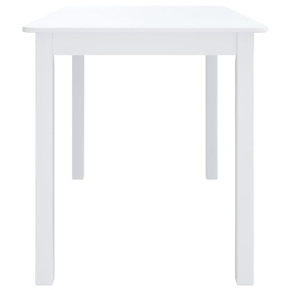 vidaXL Dining Table White 114x71x75 cm Solid Rubber Wood