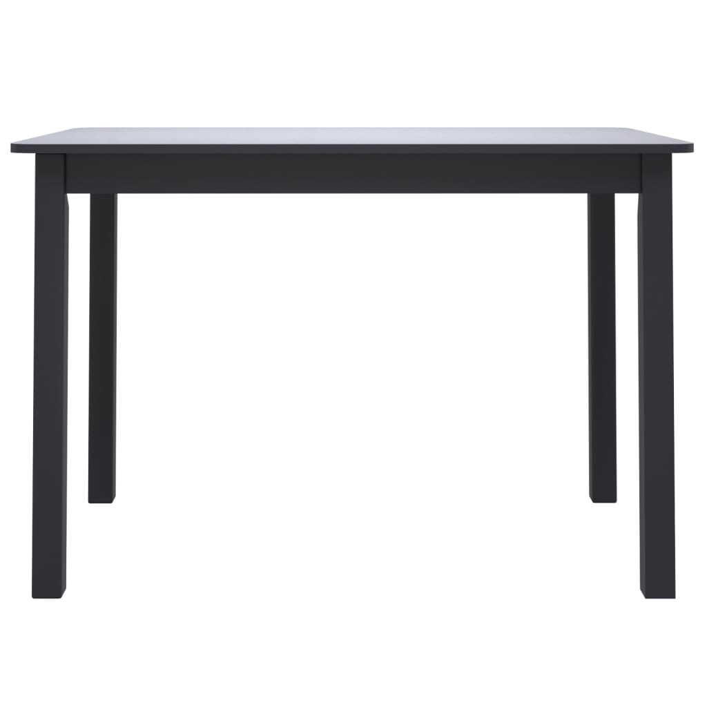 vidaXL Dining Table Black 114x71x75 cm Solid Rubber Wood