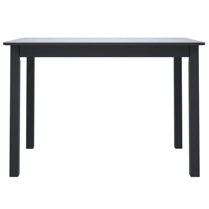 vidaXL Dining Table Black 114x71x75 cm Solid Rubber Wood