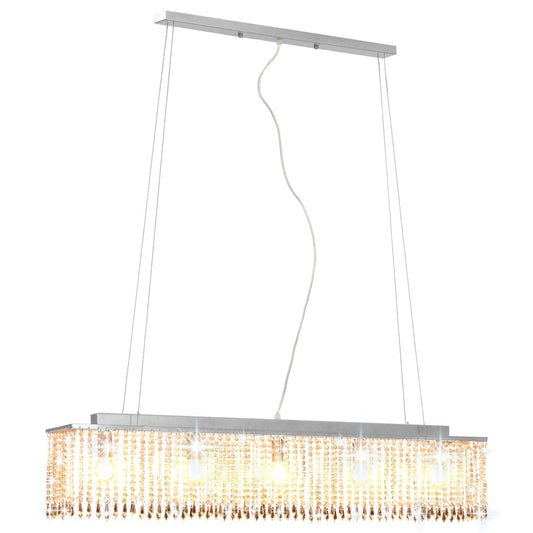 vidaXL Ceiling Lamp with Crystal Beads Silver 104 cm E14