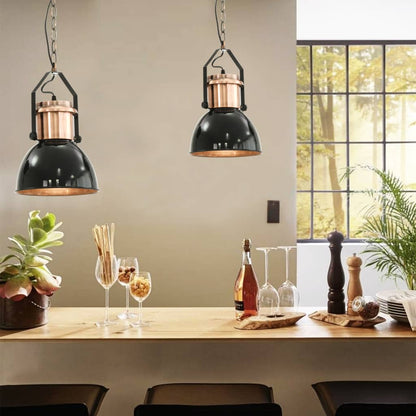 vidaXL Ceiling Lamp |  Set of 2 | Black and Copper | Metal | Medium