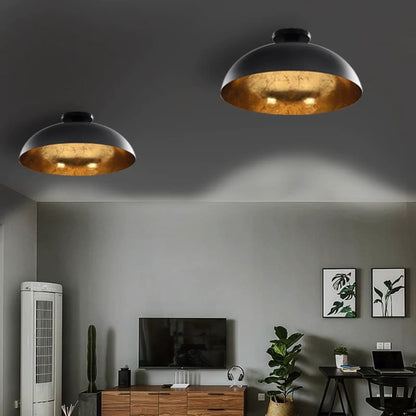 vidaXL Ceiling Lamp | Set of 2 | Black and gold | Metal | Medium | Sleek