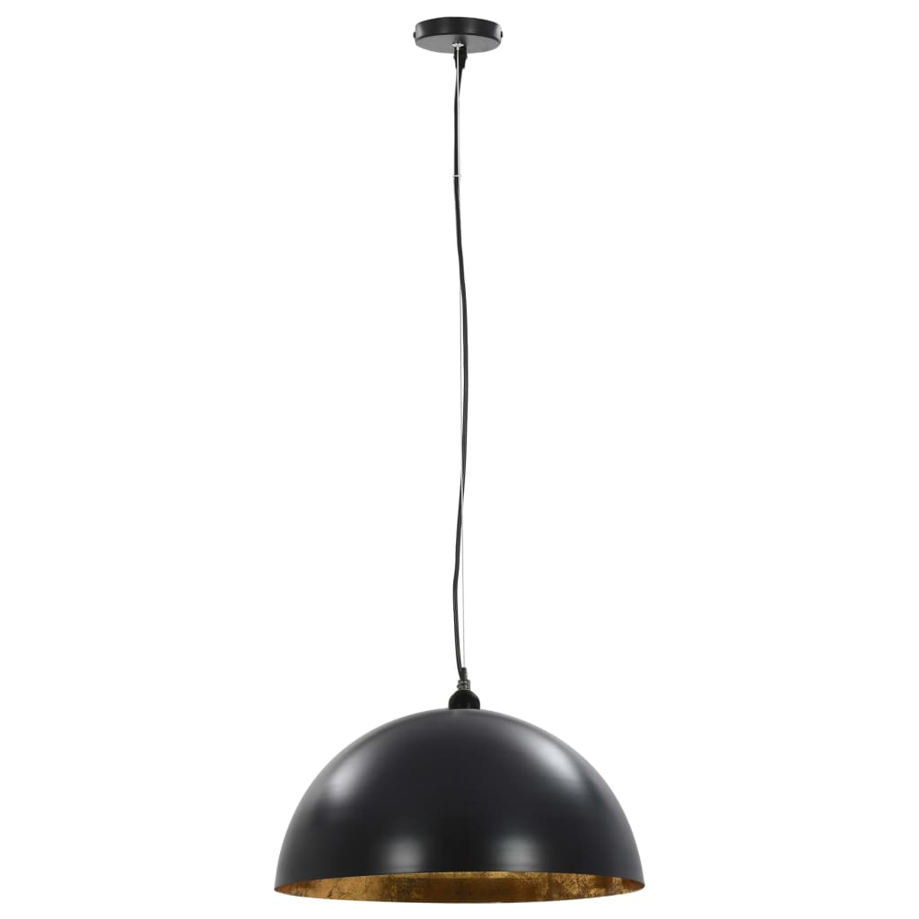 vidaXL Ceiling Lamps 2 pcs Black and Gold Semi-spherical 50 cm E27