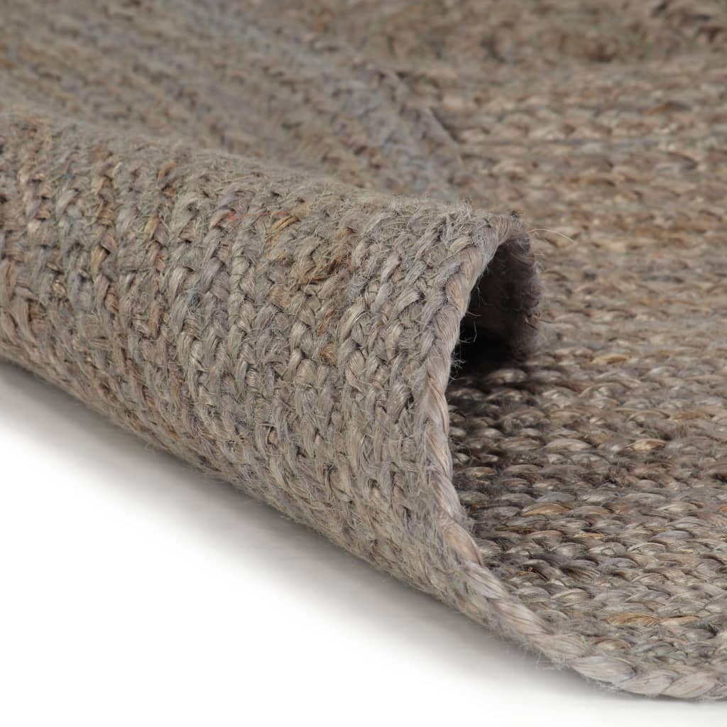 vidaXL Handmade Rug Jute Round 90 cm Grey