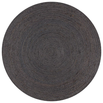 vidaXL Handmade Rug Jute Round 90 cm Dark Grey
