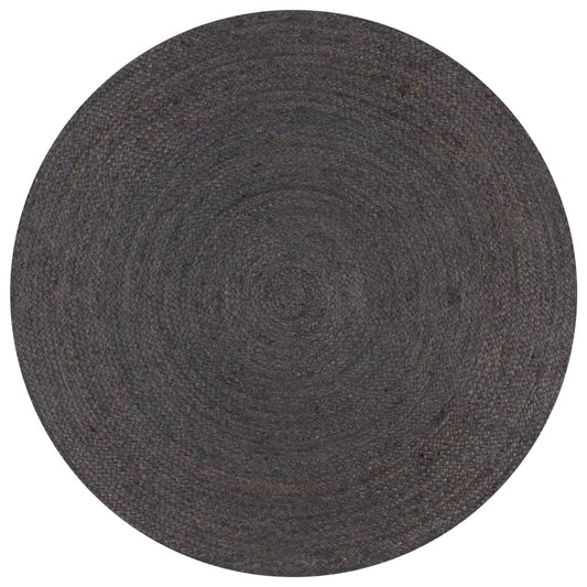 vidaXL Handmade Rug Jute Round 90 cm Dark Grey
