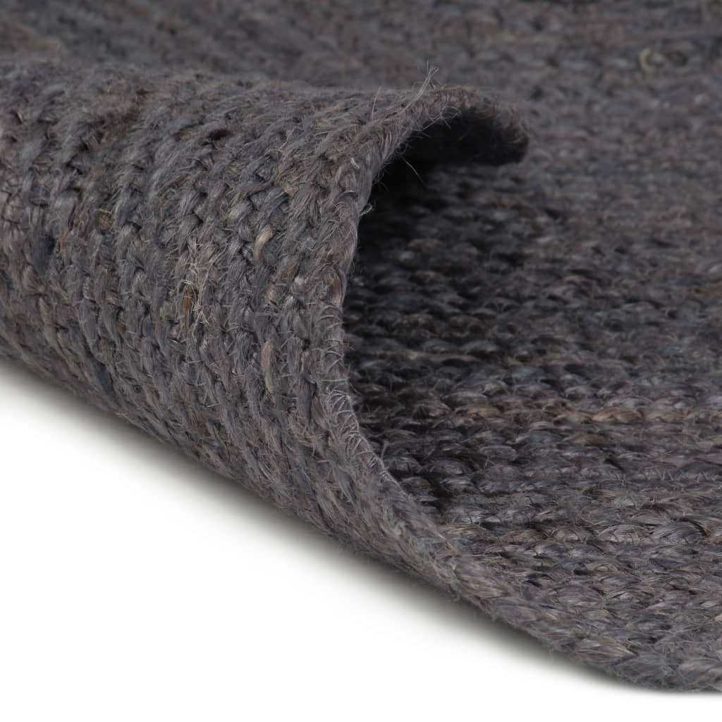 vidaXL Handmade Rug Jute Round 90 cm Dark Grey
