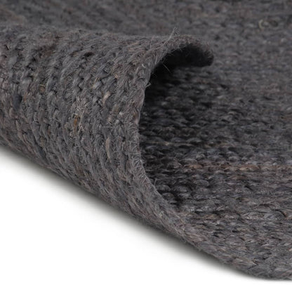 vidaXL Handmade Rug Jute Round 90 cm Dark Grey