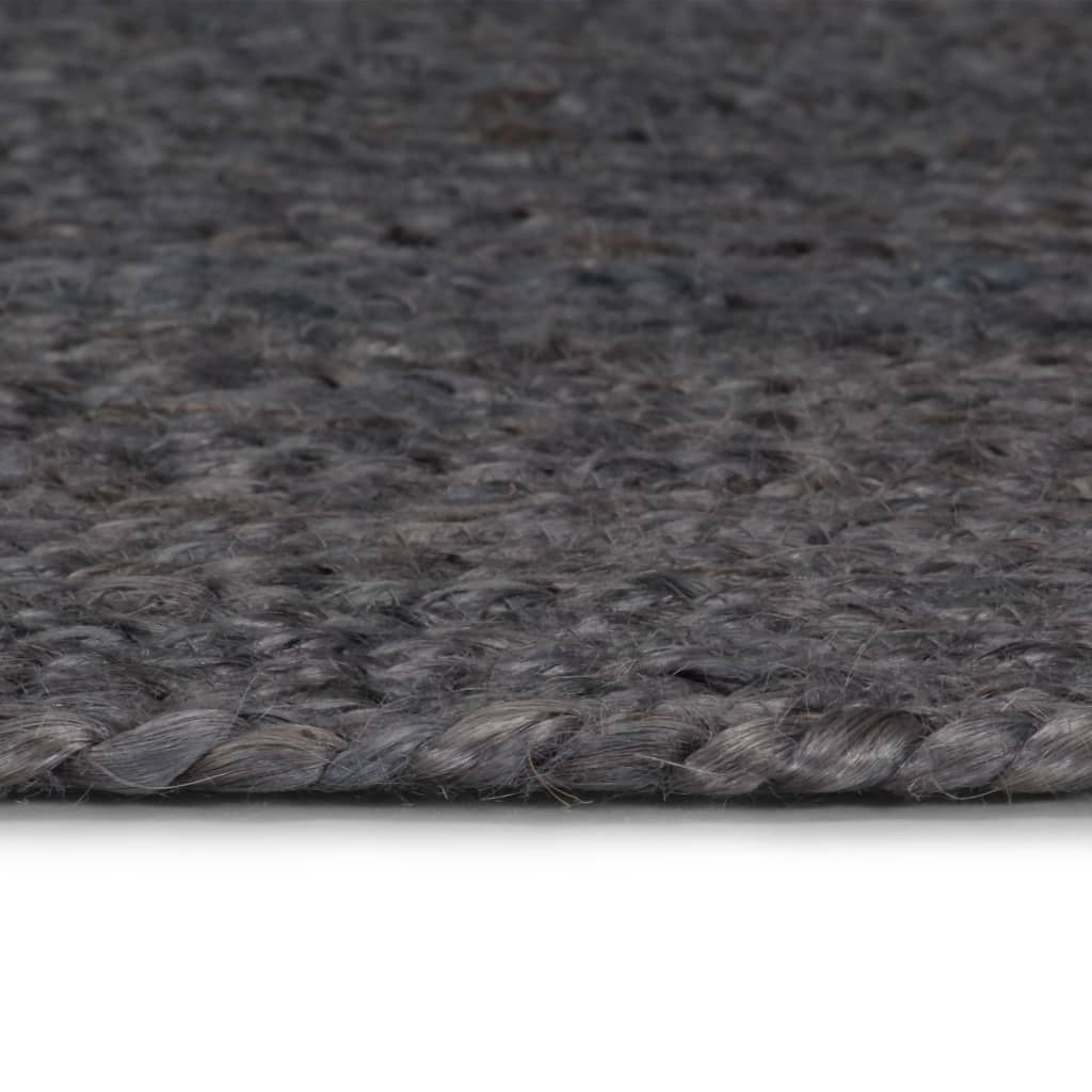 vidaXL Handmade Rug Jute Round 90 cm Dark Grey