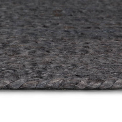 vidaXL Handmade Rug Jute Round 90 cm Dark Grey
