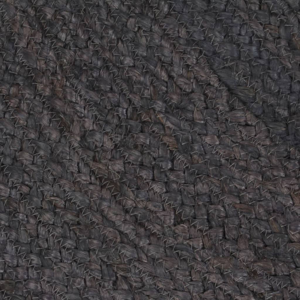 vidaXL Handmade Rug Jute Round 90 cm Dark Grey
