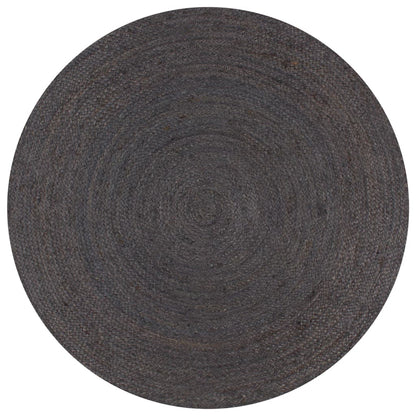vidaXL Handmade Rug Jute Round 120 cm Dark Grey