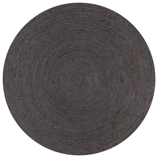 vidaXL Handmade Rug Jute Round 120 cm Dark Grey