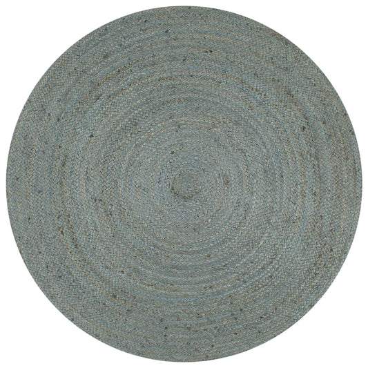 vidaXL Handmade Rug Jute Round 120 cm Olive Green
