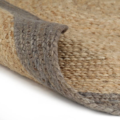 vidaXL Handmade Rug Jute with Grey Border 90 cm