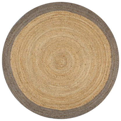 vidaXL Handmade Rug Jute with Grey Border 120 cm