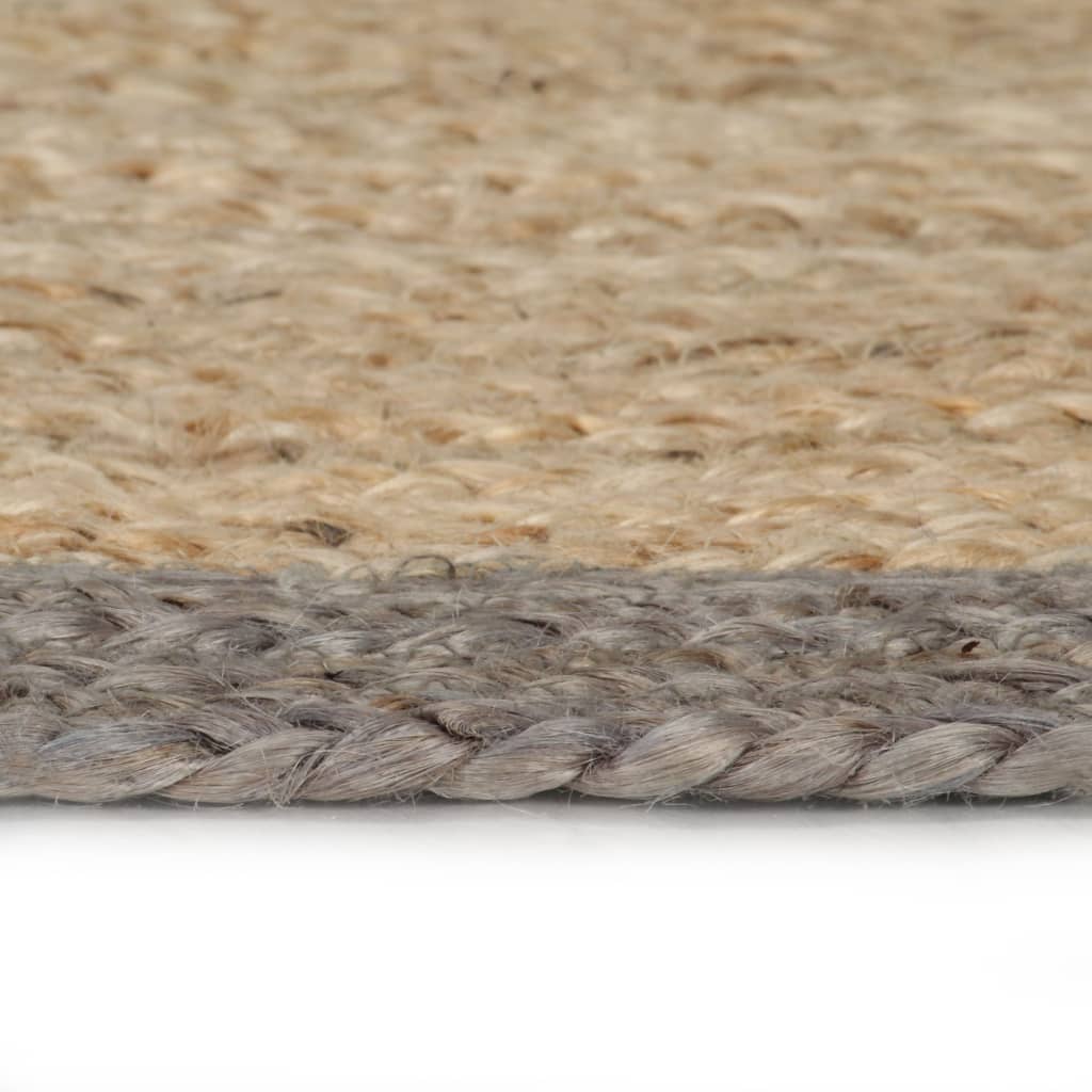 vidaXL Handmade Rug Jute with Grey Border 120 cm
