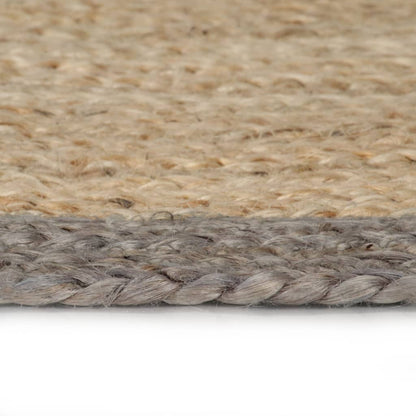 vidaXL Handmade Rug Jute with Grey Border 120 cm