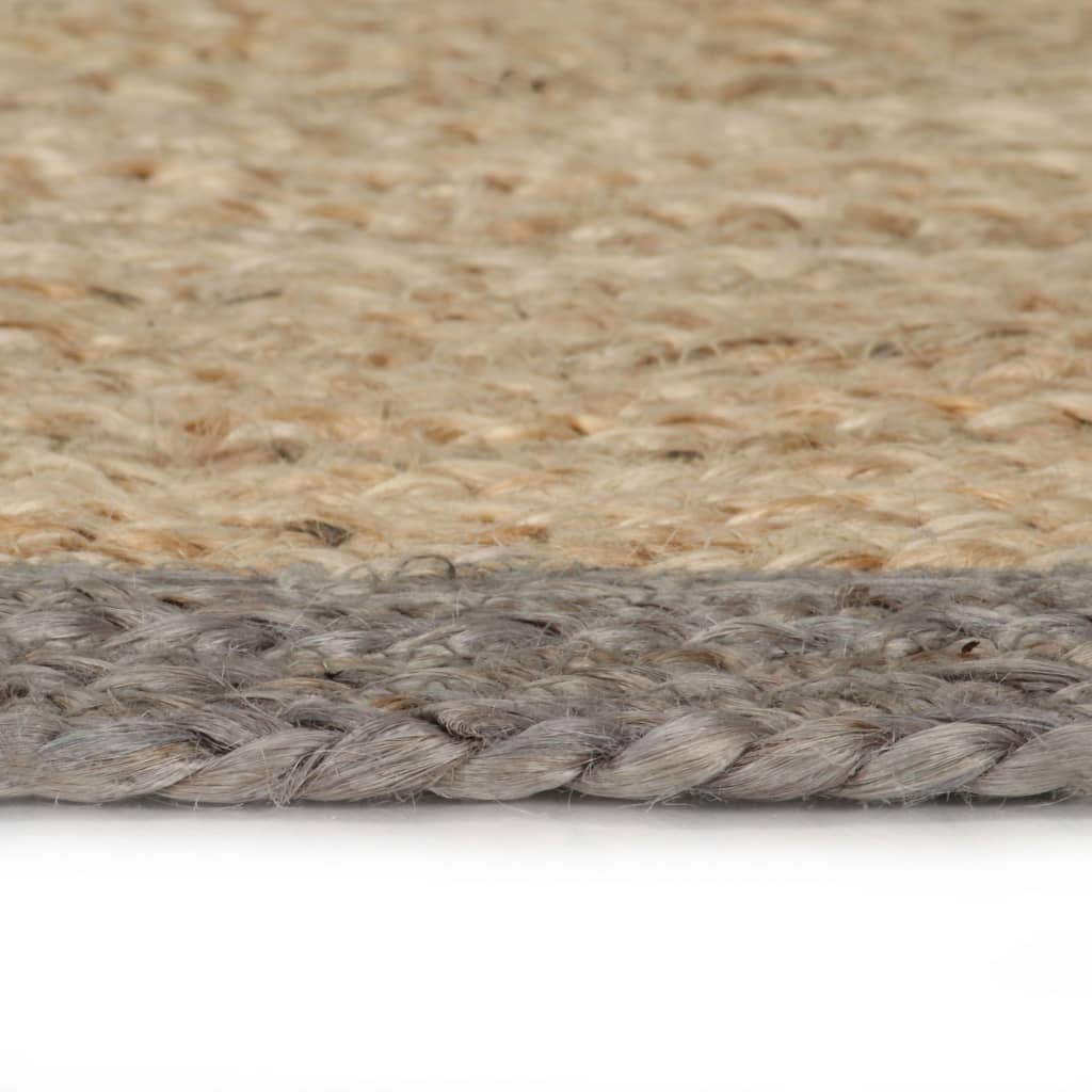 vidaXL Handmade Rug Jute with Grey Border 150 cm