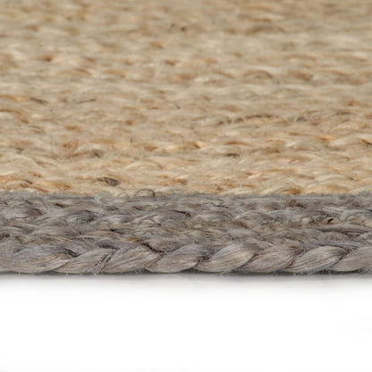 vidaXL Handmade Rug Jute with Grey Border 150 cm