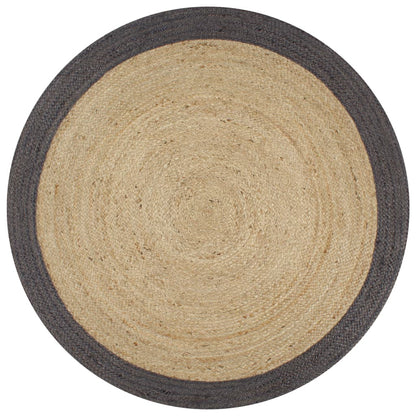 vidaXL Handmade Rug Jute with Dark Grey Border 90 cm