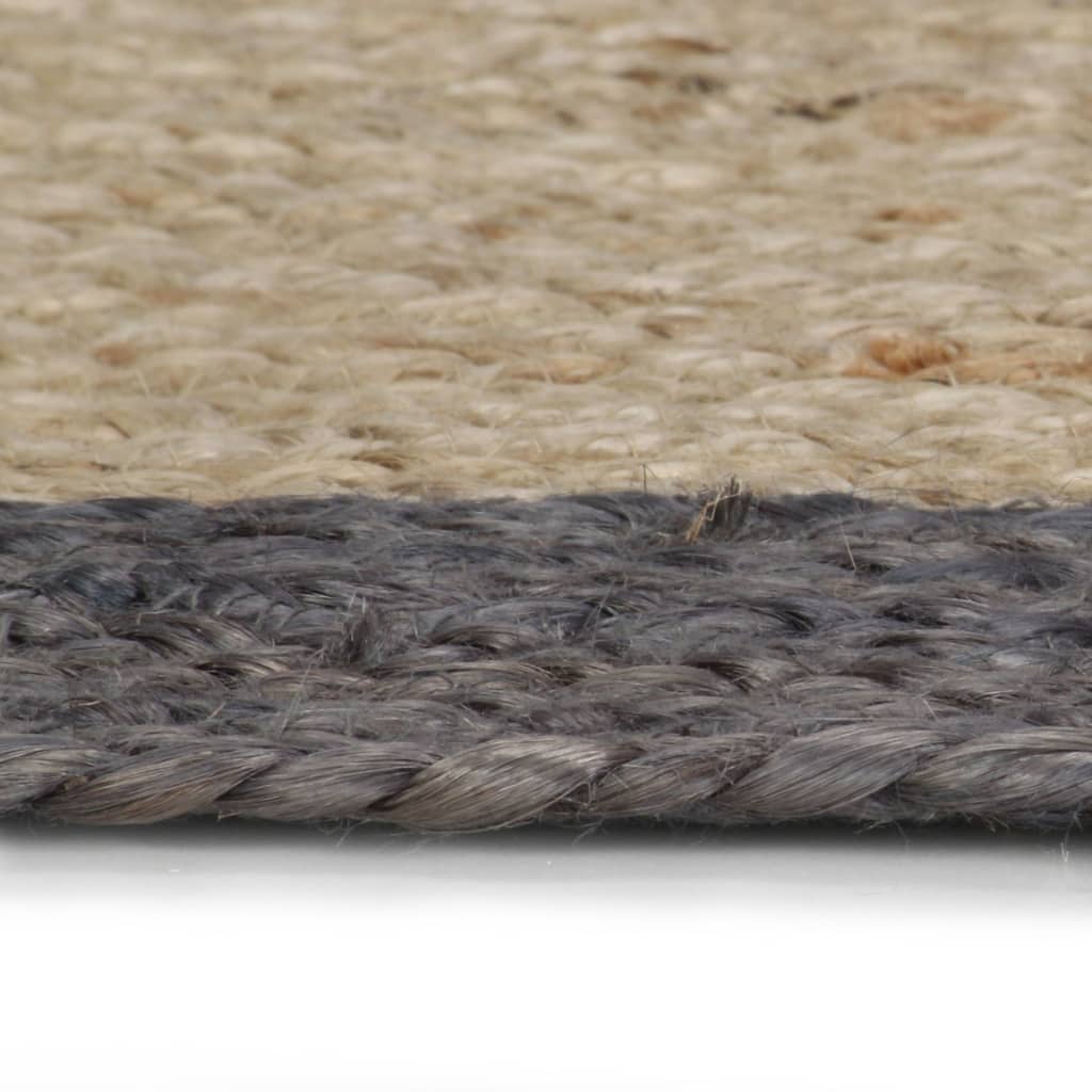 vidaXL Handmade Rug Jute with Dark Grey Border 90 cm