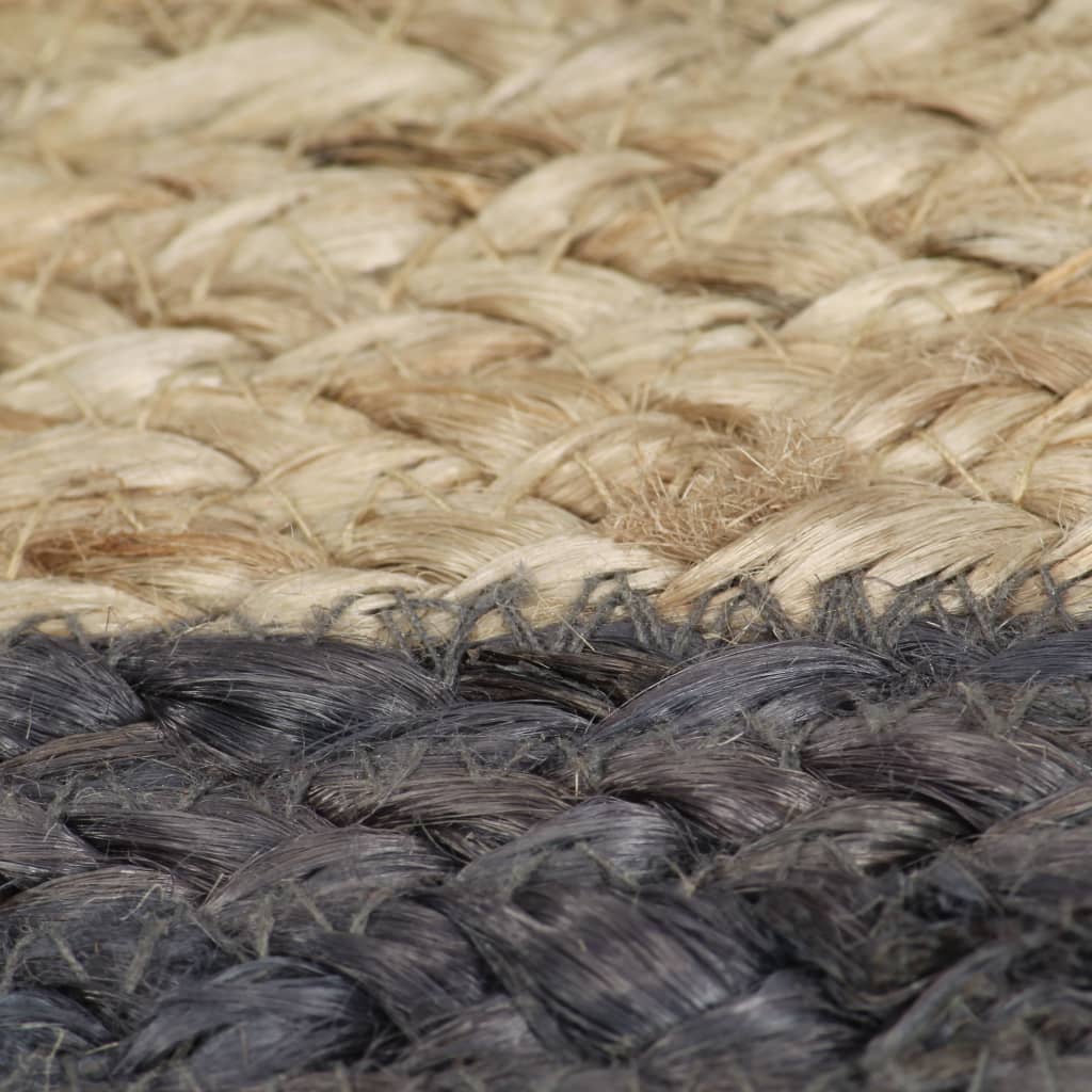 vidaXL Handmade Rug Jute with Dark Grey Border 90 cm