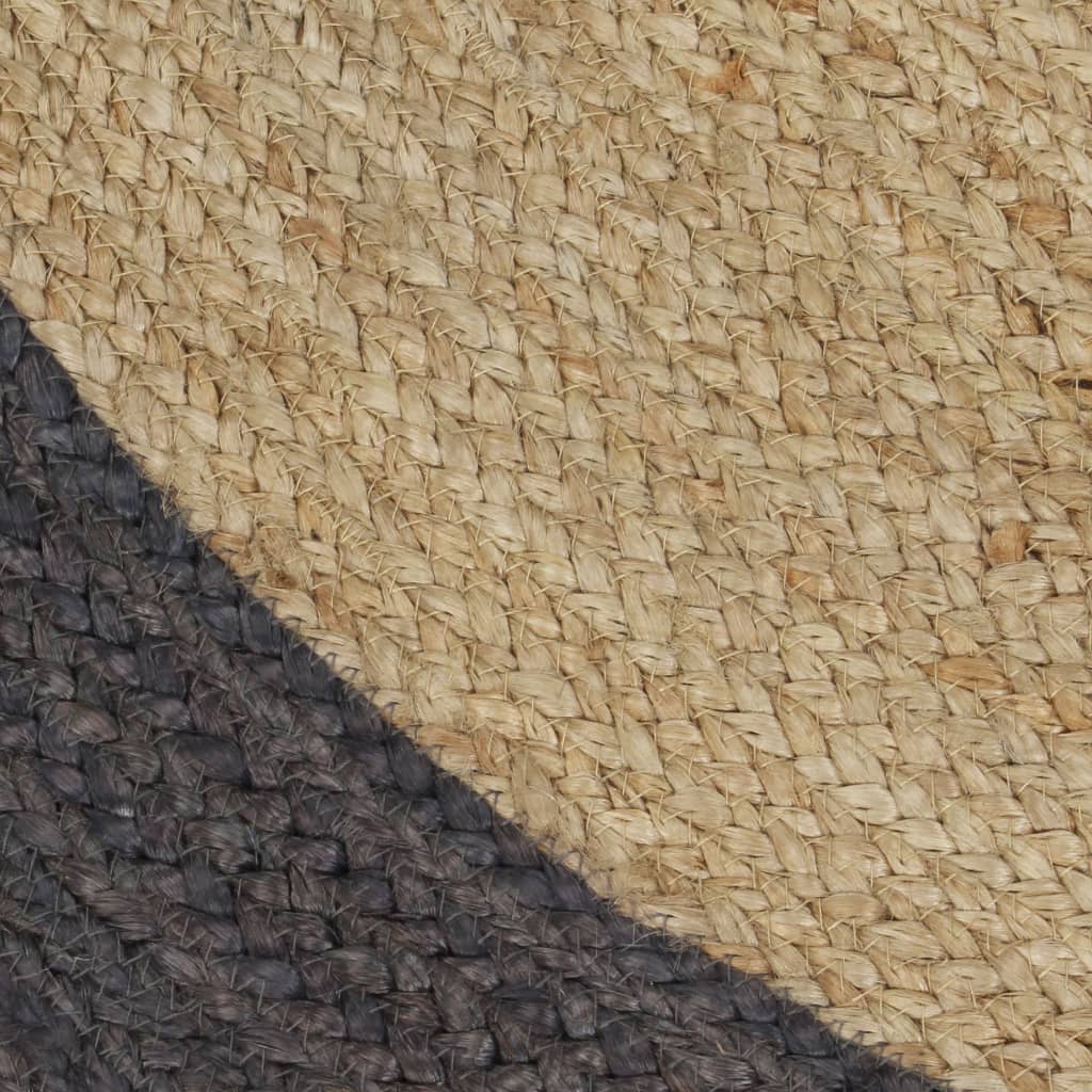 vidaXL Handmade Rug Jute with Dark Grey Border 120 cm