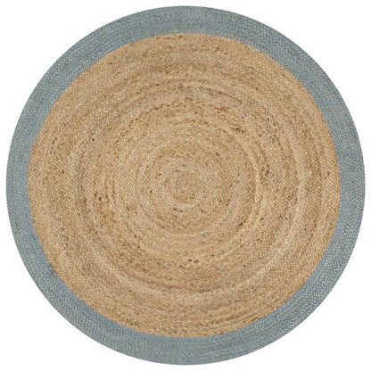 vidaXL Handmade Rug Jute with Olive Green Border 90 cm