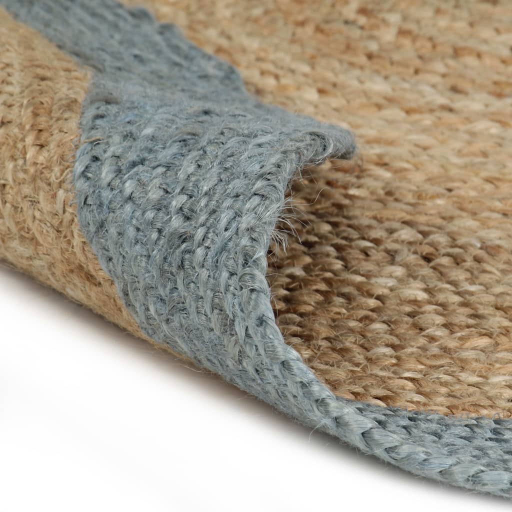 vidaXL Handmade Rug Jute with Olive Green Border 90 cm