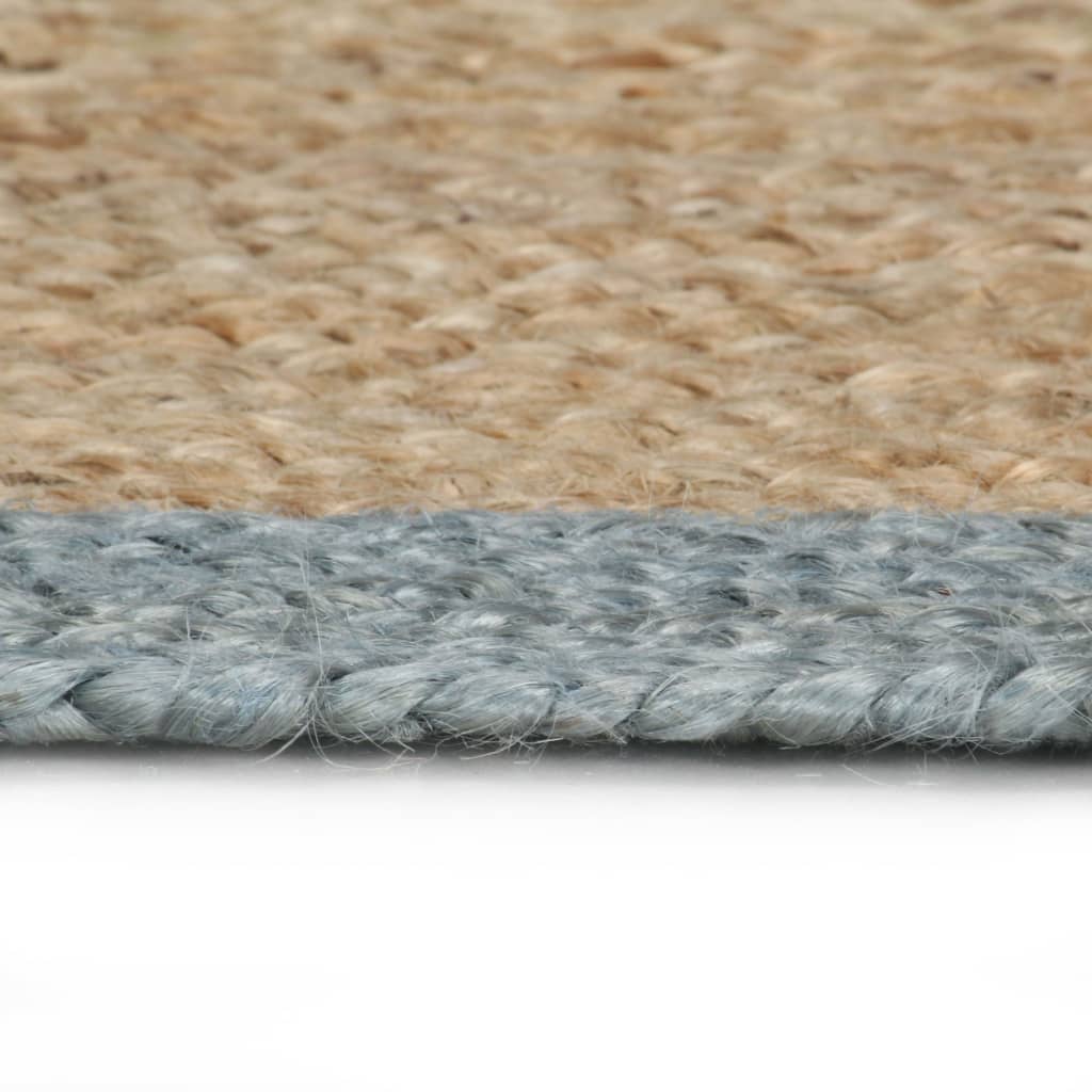 vidaXL Handmade Rug Jute with Olive Green Border 90 cm