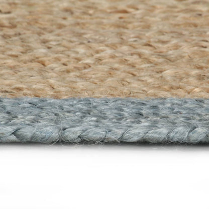 vidaXL Handmade Rug Jute with Olive Green Border 90 cm