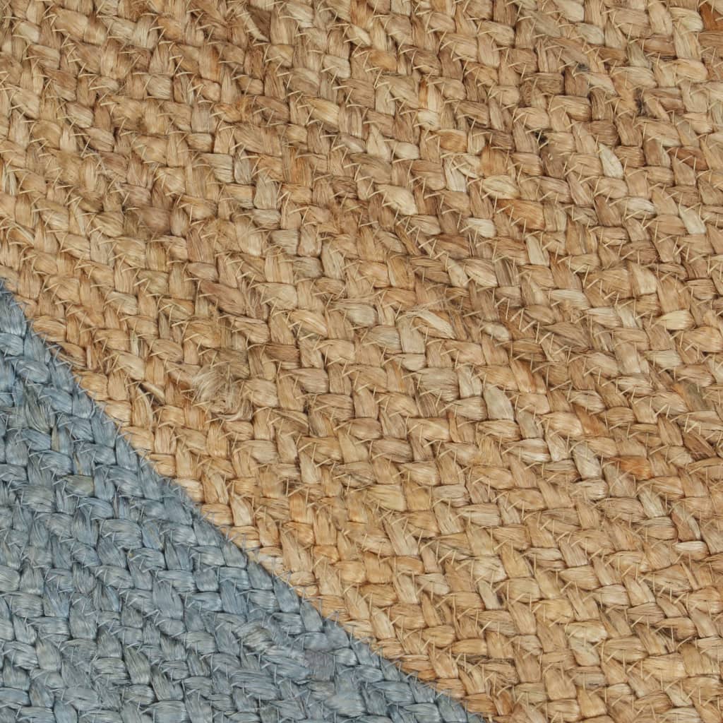 vidaXL Handmade Rug Jute with Olive Green Border 90 cm