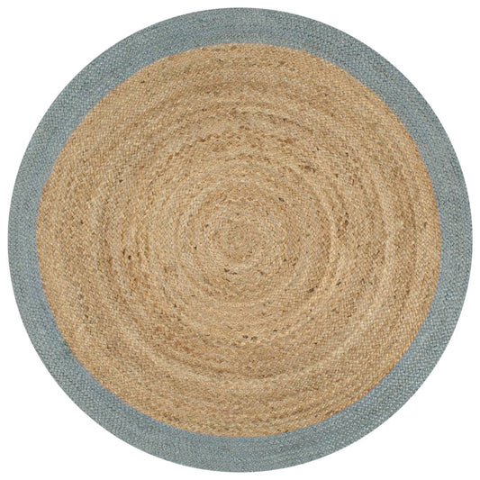 vidaXL Handmade Rug Jute with Olive Green Border 120 cm