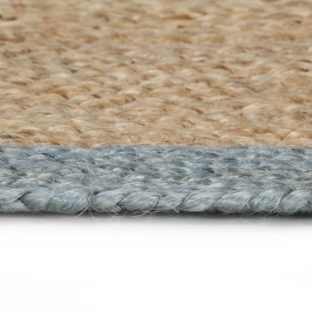 vidaXL Handmade Rug Jute with Olive Green Border 120 cm